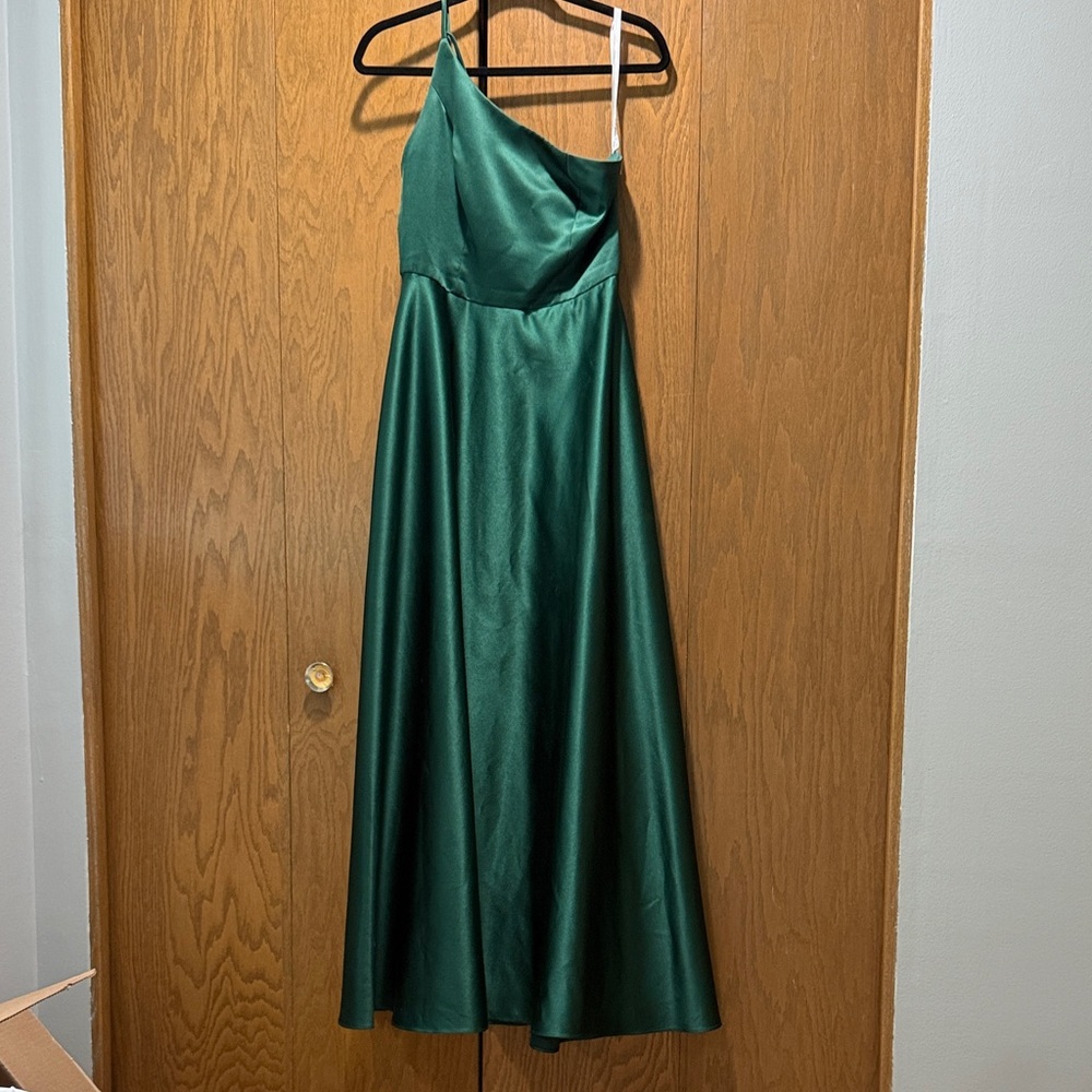 Elegant Green Satin Dress
